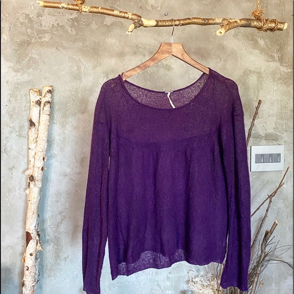 Free People soft angora purple sweater - Picture 2 of 6